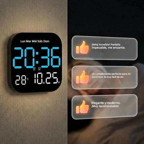 🕰️🛏️ Ceas digital potrivit atât pentru acasă, cât și pentru birou, cu reglare a luminozității/temperaturii.