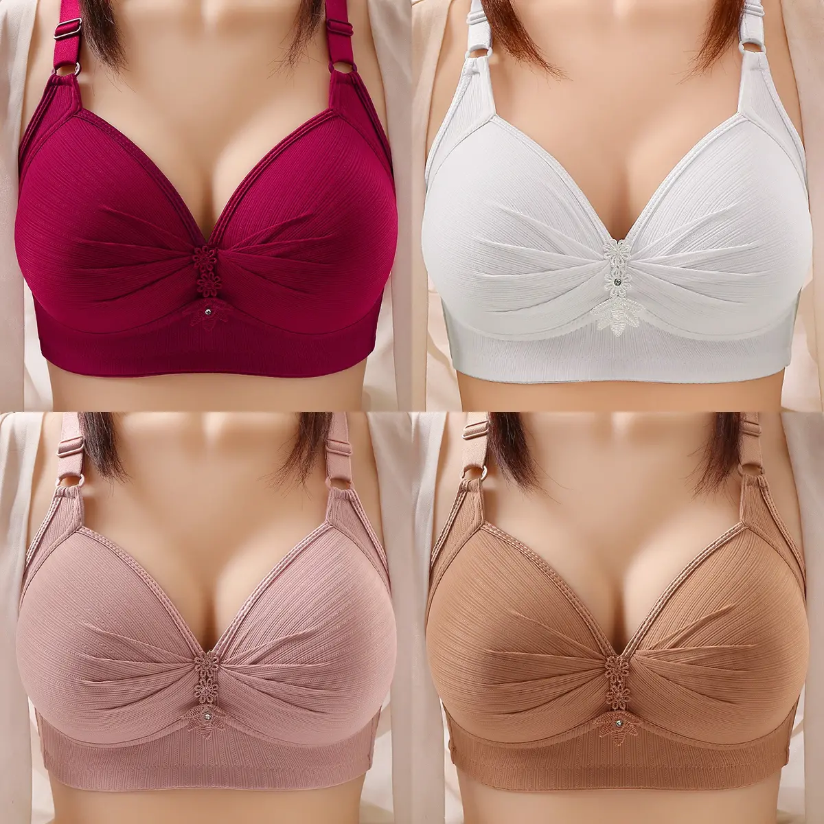 🔥【40kg-120kg】🥰🥰🥰【M-6XL】Sutien confortabil pentru lenjerie de corp de mărime mare