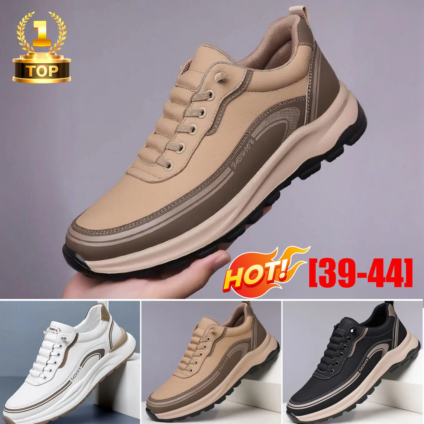 🔥[39-45]Pantofi sport din piele rezistentă la apă și murdărie, cu talpă moale pentru confort maxim