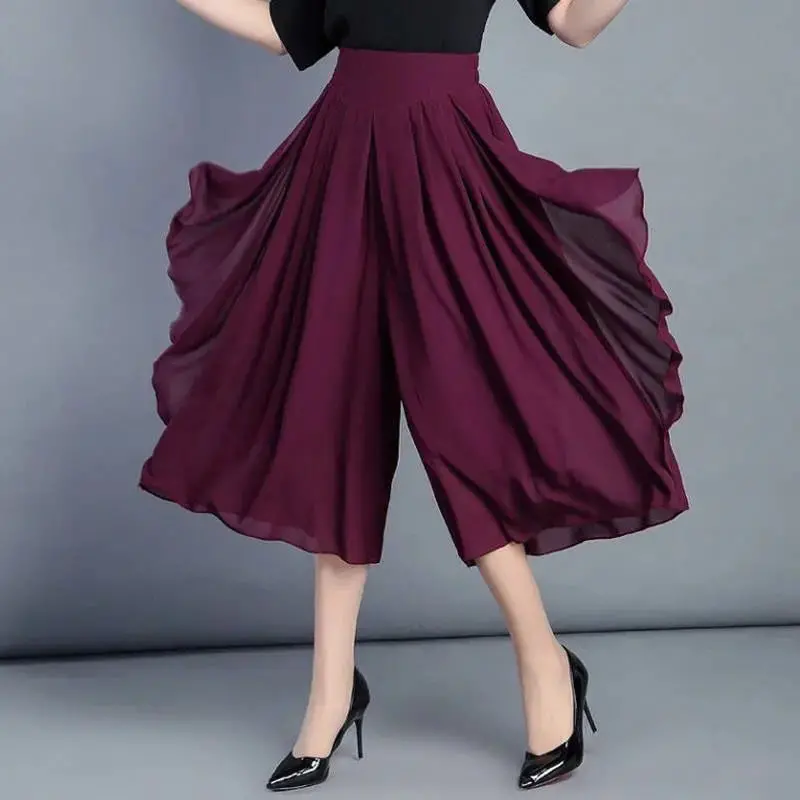🔥2026 New Fashion Ice Silk Pantaloni din șifon subțiri cu talie înaltă