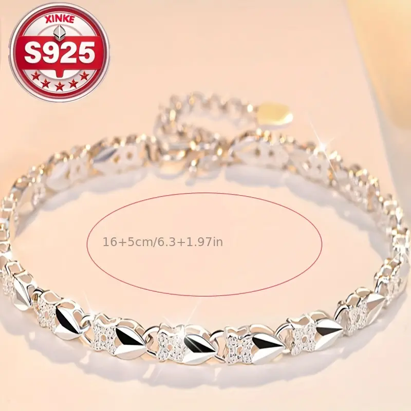 💖🍀Brățară de mână pentru femei, din argint sterling 925, cu trifoi cu patru foi, Love New Fashion