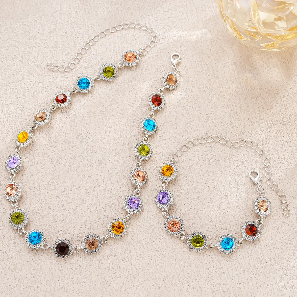 💖💎Colier + brățară din argint sterling 925, culoare nouă, cu diamante