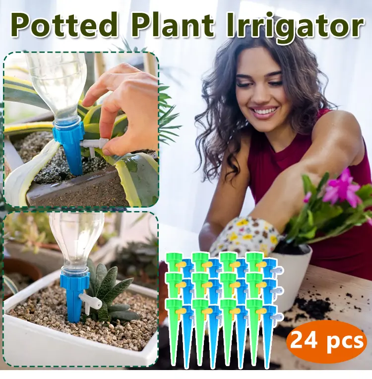 🌺【24/48 bucăți】🌹🍂Sistem automat de irigare prin picurare, ideal pentru plantarea florilor, perfect pentru grădini și plante în ghiveci.