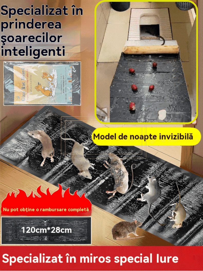 💥💥【5/10 buc】Capcană puternică pentru șoareci, placă adezivă pentru șoareci【120*28cm】