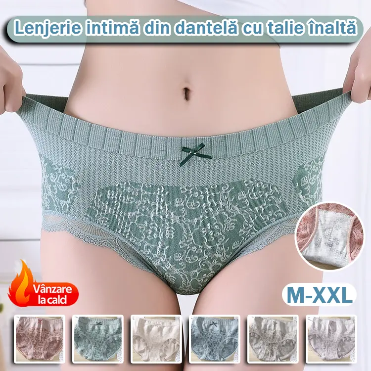✔🔥【8/16 bucăți】🔥Lenjerie intimă antibacteriană pentru femei, cu talie înaltă, care absoarbe umezeala