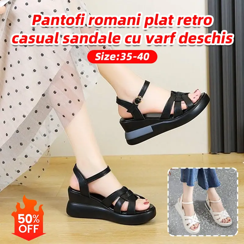 【35-42】 Sandale cu talpă moale, cizme retro cu talpă moale