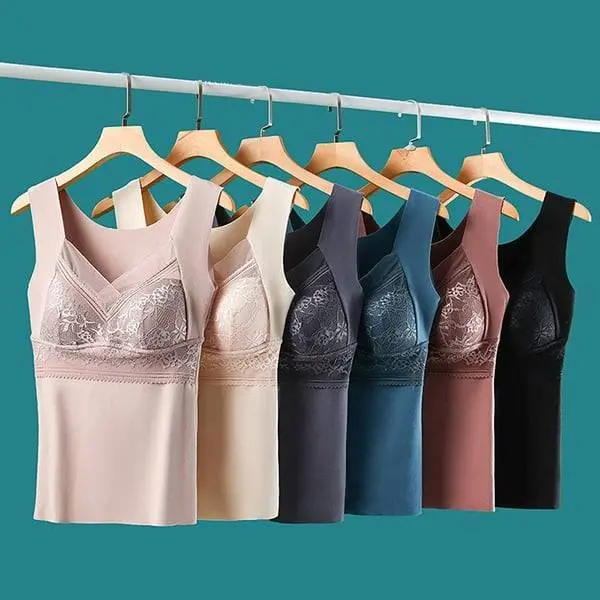 🔥【4 buc】❤️【40-100kg】Lenjerie de corp din dantelă din catifea de gâscă de toamnă și iarnă, spate frumos, adunarea sânilor accesorii, prevenirea căderii sânilor✅【Recomandarea medicului】