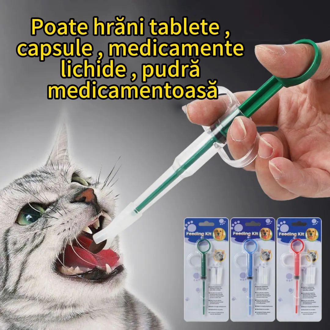 🐶🐱Hrănitor 4 în 1 pentru medicamente pentru animale de companie