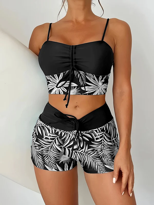 🏖️👙【S-2XL】Costum de baie elegant cu imprimeu, mărime mare【40-110 kg】