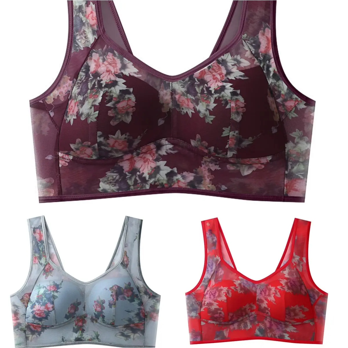 💥【Pachet de 6】[L-6XL]Sutien push-up de înaltă calitate, sutien din mătase rece și confortab