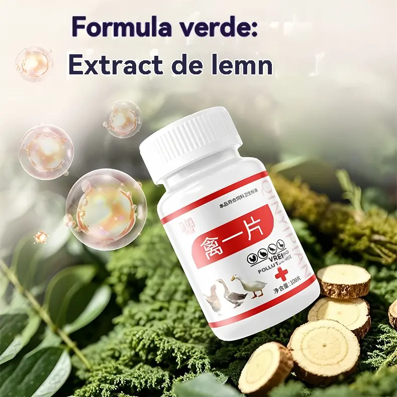 💊💊Medicament pentru tratamentul gripei aviare, racelii, gripei, diareei si tusei la gaini, rate si gaste, 1 flacon cu 100 de tablete.