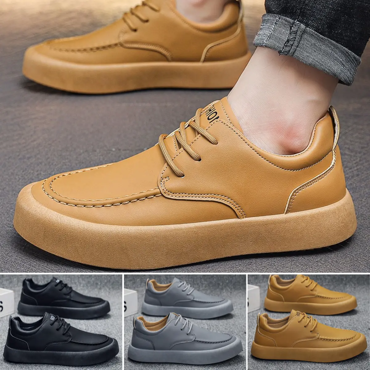 【🔥Promoția de ultima zi】【39-46】2026 Noua primăvară pentru bărbați cu talpă groasă, la modă, în stil retro britanic, pantofi casual