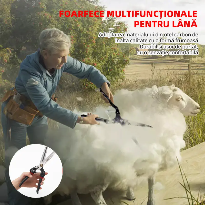 🐏✂️Foarfecă manuală mare pentru lână de primăvară