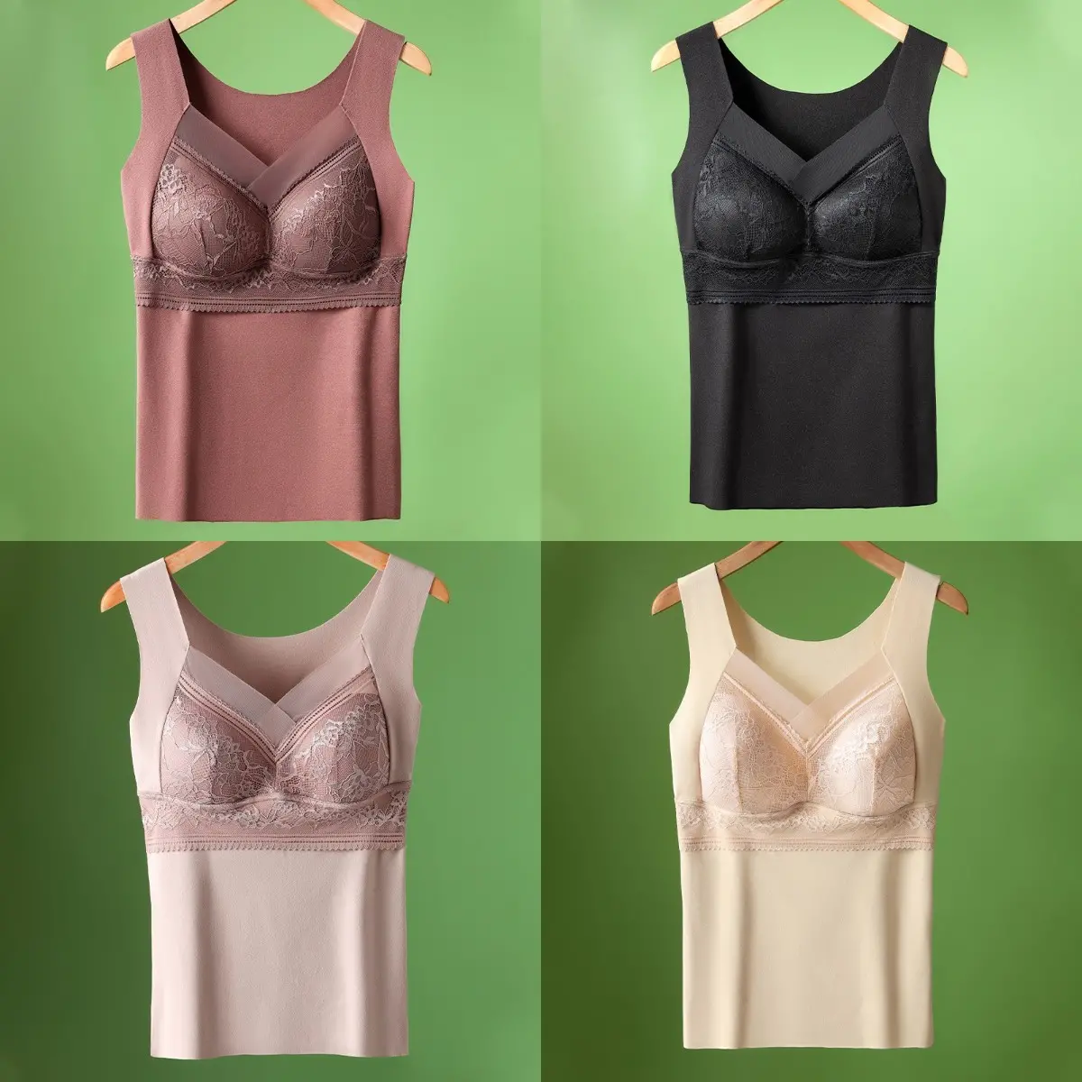 🔥【4 buc】❤️【40-100kg】Lenjerie de corp din dantelă din catifea de gâscă de toamnă și iarnă, spate frumos, adunarea sânilor accesorii, prevenirea căderii sânilor✅【Recomandarea medicului】