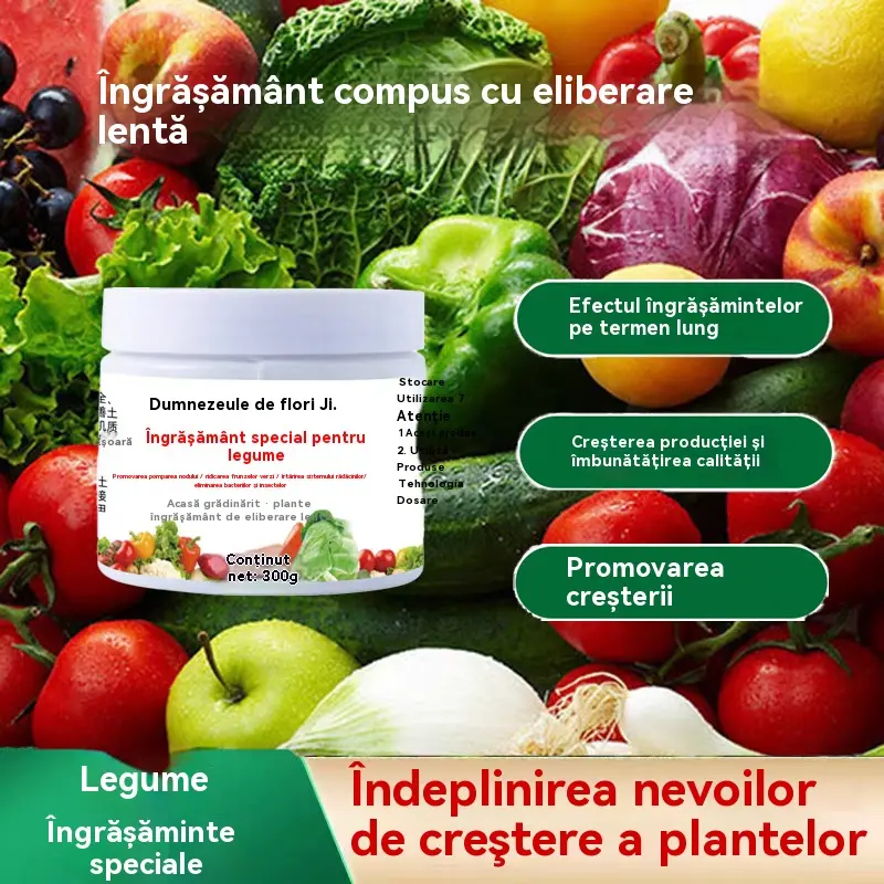 🌿Îngrășământ special pentru legume –🌱 ideal pentru grădini de balcon: varză, coriandru, ceapă verde, castraveți, roșii – utilizare prin amestec cu apă sau îngropare în sol 🌱
