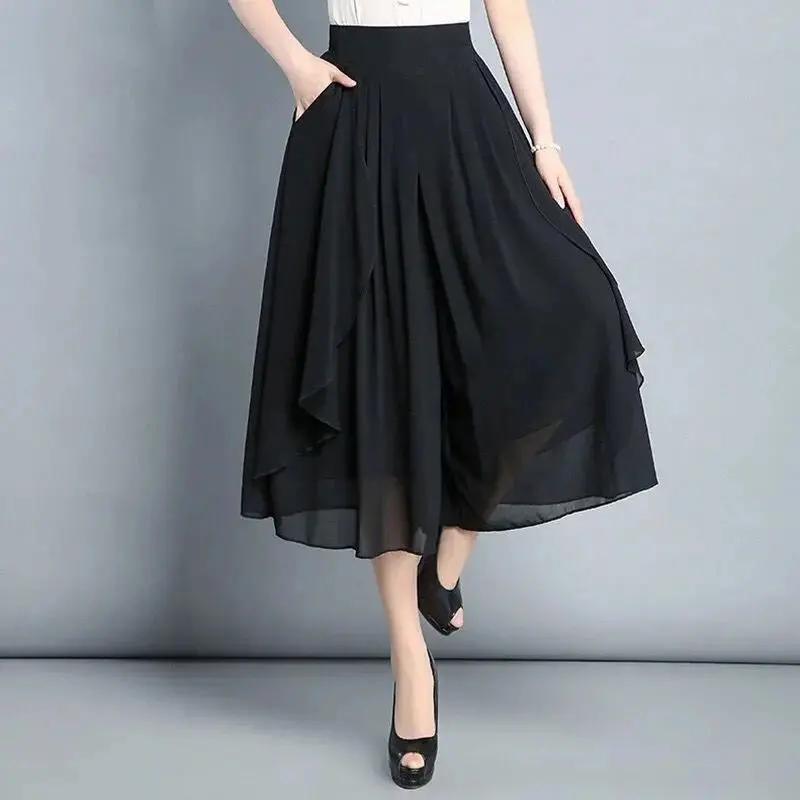 🔥2026 New Fashion Ice Silk Pantaloni din șifon subțiri cu talie înaltă