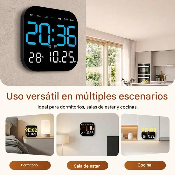 🕰️🛏️ Ceas digital potrivit atât pentru acasă, cât și pentru birou, cu reglare a luminozității/temperaturii.
