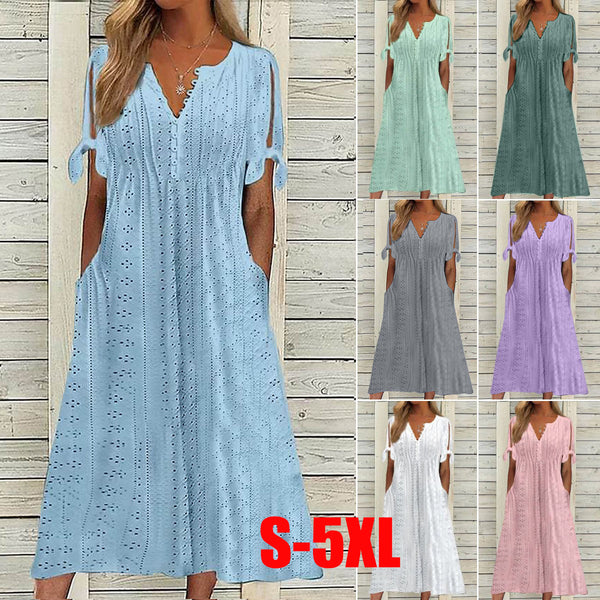 🏆【Najpredávanejšie produkty】[S-5XL]👗Jednoduché a pekné jednofarebné šaty