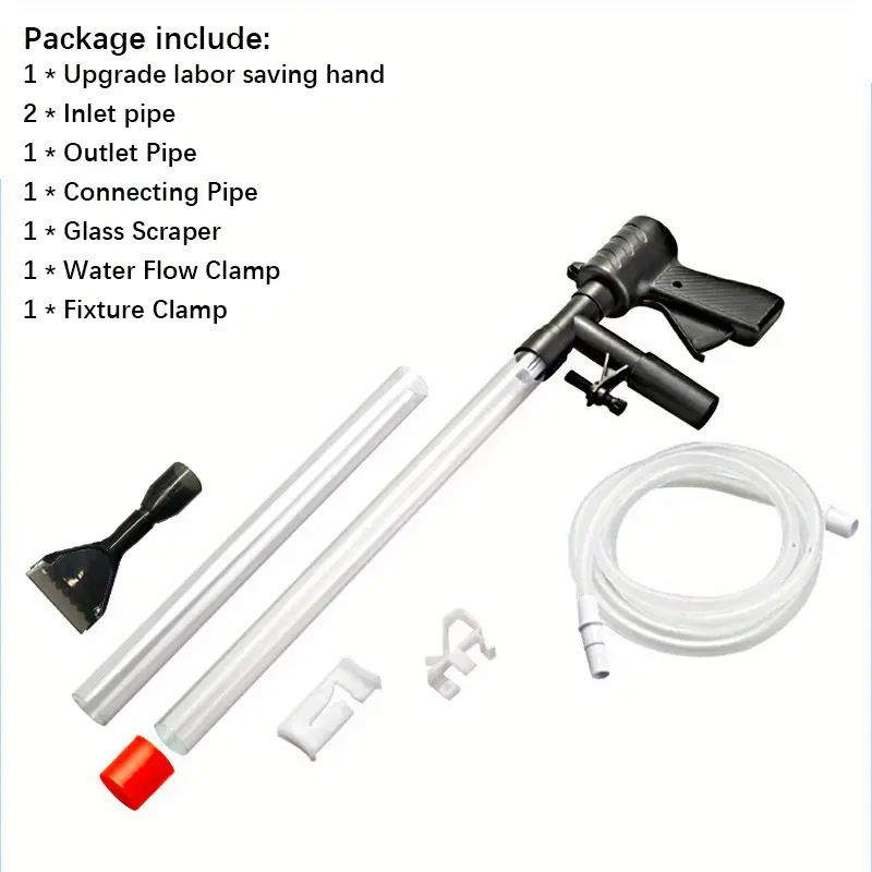🐟️Scrubber pneumatic de nisip și schimbător de apă - ☘️Instrumente de curățare și aspirare a rezervoarelor de pește