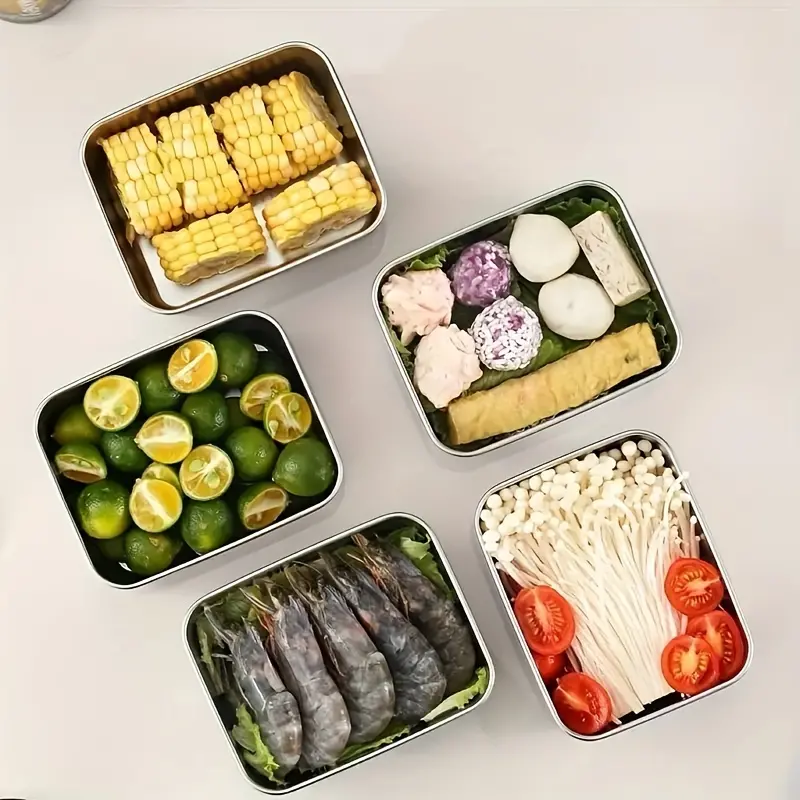 😍Cutie de depozitare a alimentelor din oțel inoxidabil, sigilată anti-îngheț, cutie specială de depozitare la congelator, material alimentar, cu un capac pentru a păstra prospețimea probelor