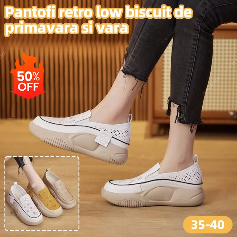 【35-40】👟🎇Pantofi retrò pentru tort de burete cu tăietură joasă pentru primăvară și vară 2026💖