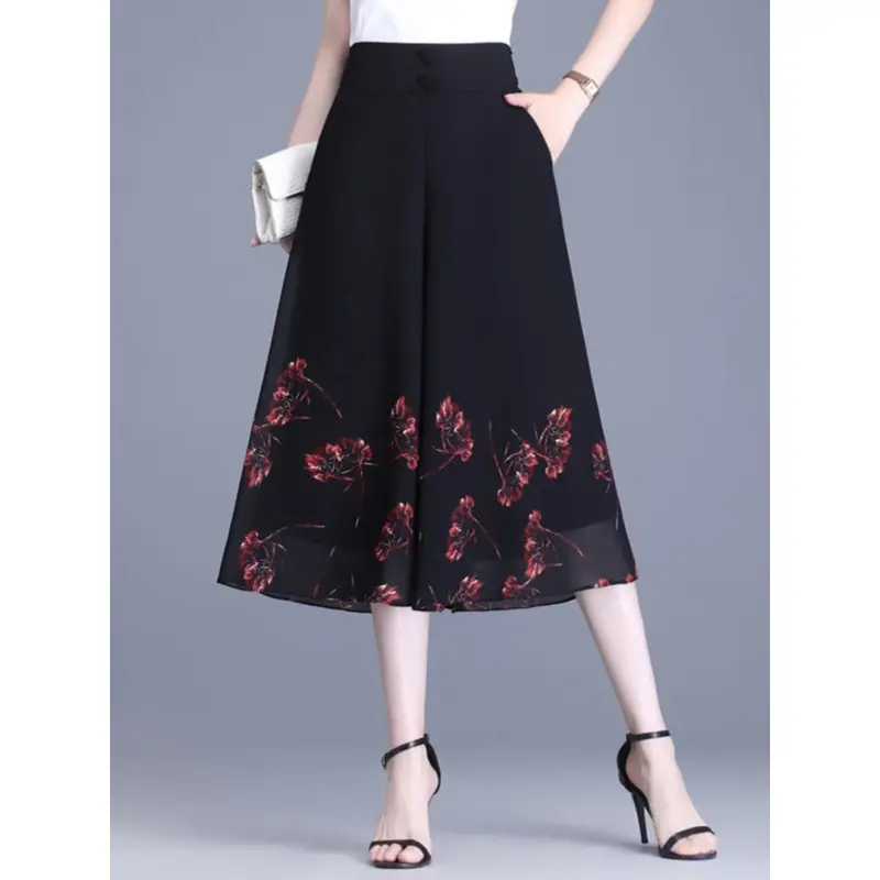 💃💥🔥2026 pantaloni pantaloni de vară noi de damă, din șifon subțire, tăiați casual, cu talie înaltă (40kg-90kg)