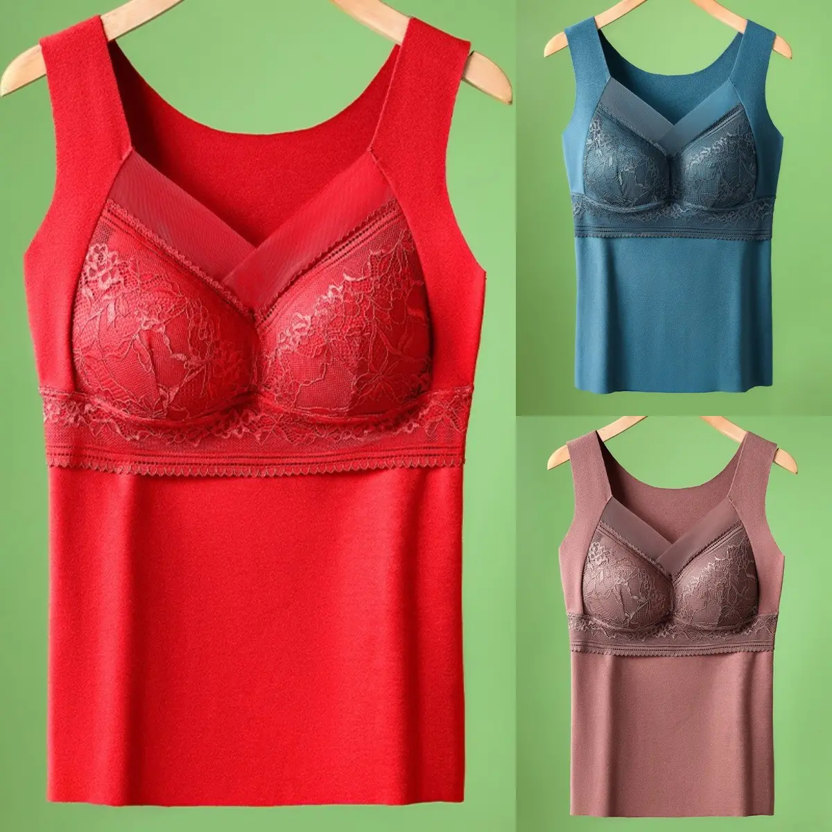 🔥【4 buc】❤️【40-100kg】Lenjerie de corp din dantelă din catifea de gâscă de toamnă și iarnă, spate frumos, adunarea sânilor accesorii, prevenirea căderii sânilor✅【Recomandarea medicului】