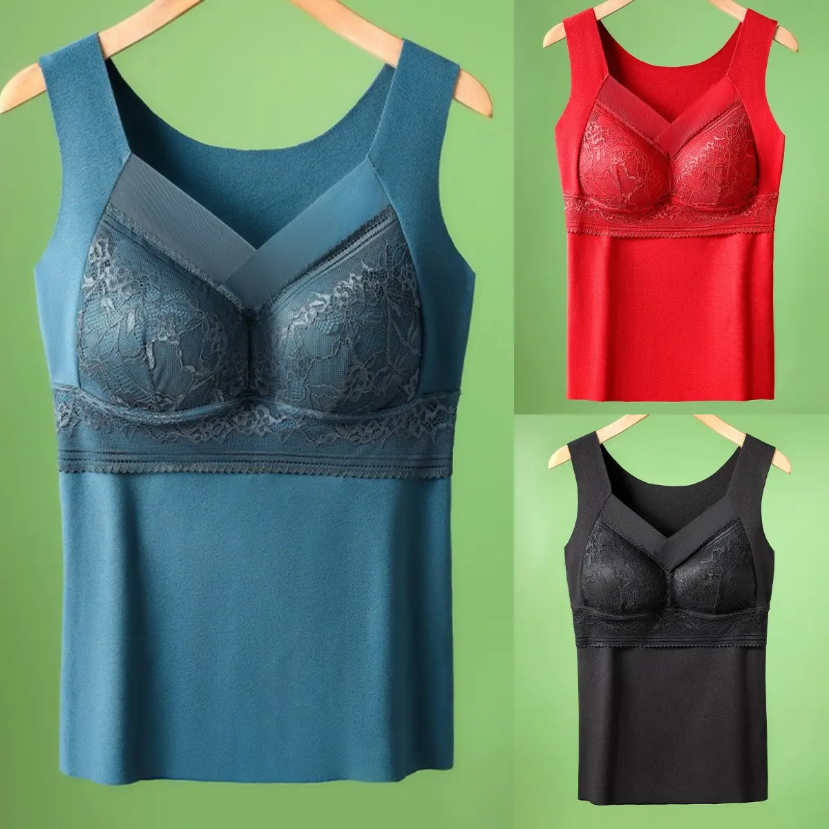 🔥【4 buc】❤️【40-100kg】Lenjerie de corp din dantelă din catifea de gâscă de toamnă și iarnă, spate frumos, adunarea sânilor accesorii, prevenirea căderii sânilor✅【Recomandarea medicului】
