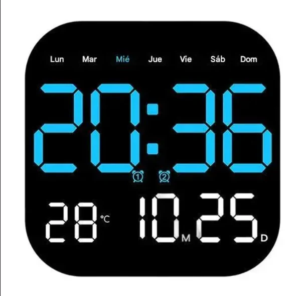 🕰️🛏️ Ceas digital potrivit atât pentru acasă, cât și pentru birou, cu reglare a luminozității/temperaturii.