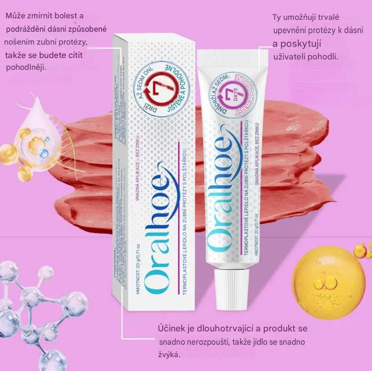 🦷🦷【2 kusy】Termoplastické lepidlo na zubní protézy v potravinářské kvalitě pro větší pohodlí