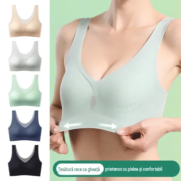 【1 set de 3 piese】【M-5XL】2026, sutien push-up fără cusături din mătase glacială【40-120 kg】