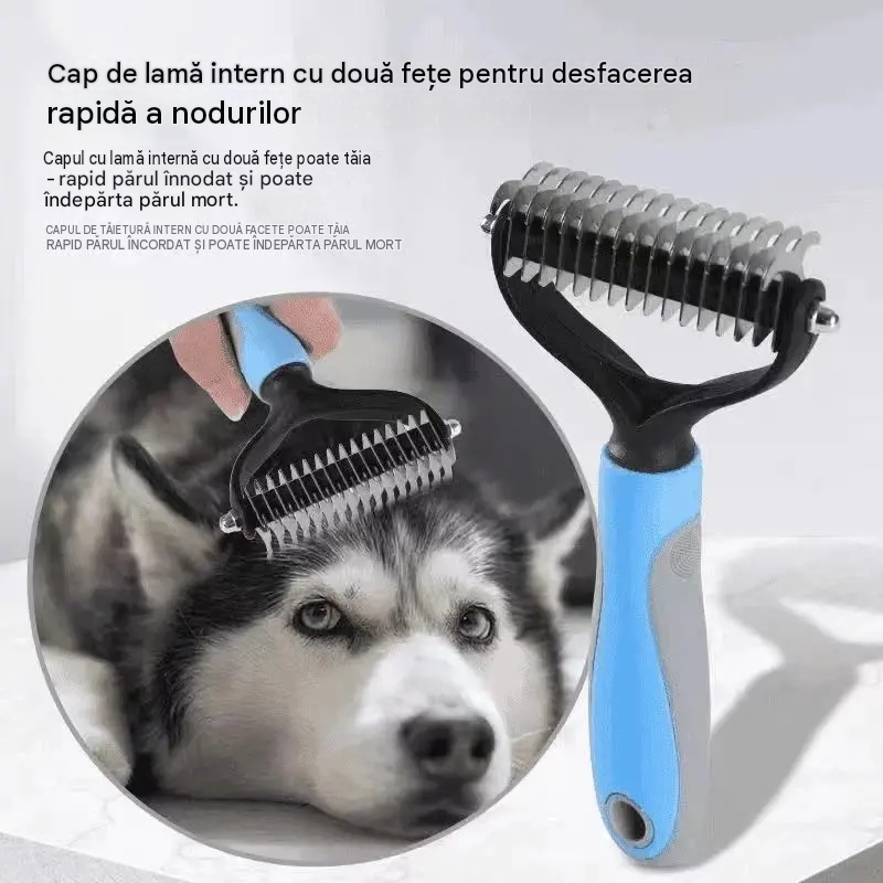 🐶【Cumpără 1, primești 1 gratuit, 2 bucăți】Perie cu două fețe pentru îngrijirea și îndepărtarea părului animalelor de companie