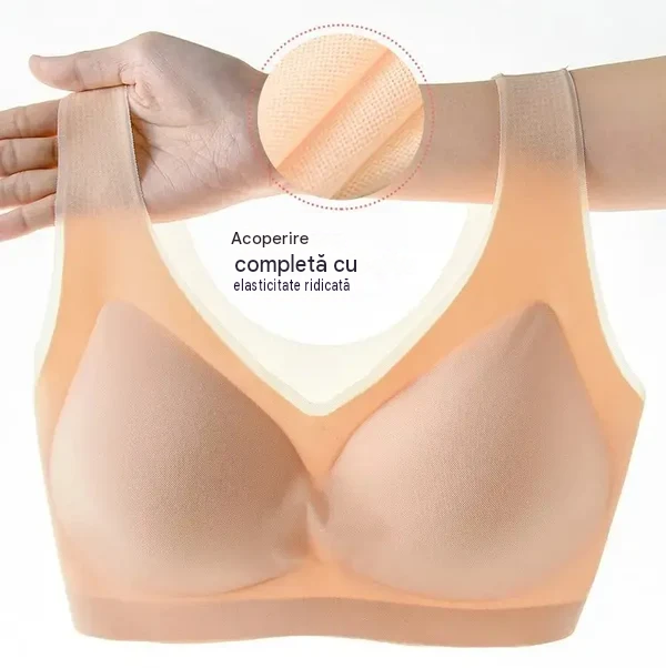 【1 set de 3 piese】【M-5XL】2026, sutien push-up fără cusături din mătase glacială【40-120 kg】