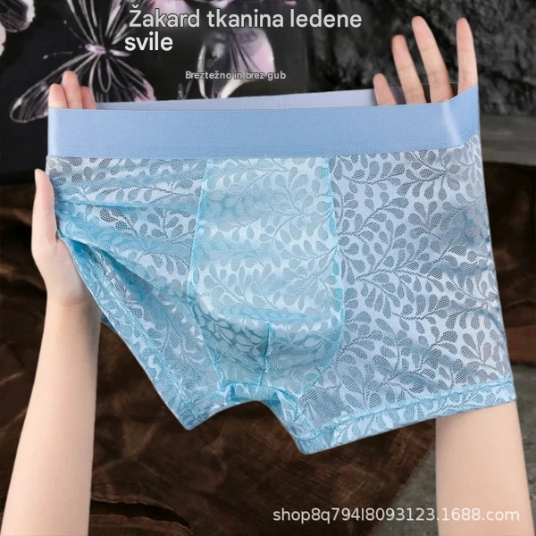 【L-4XL】Moško mrežasto spodnje perilo iz ledene svile, večje velikosti, zračno. - 【55-100 kg】