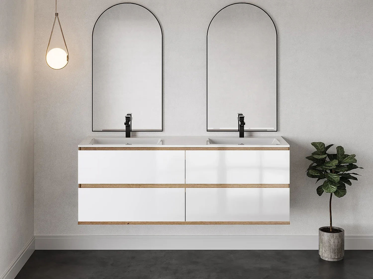 Badezimmer,Bereich Badezimmermöbel,Doppelwaschtisch-Nestaviroa