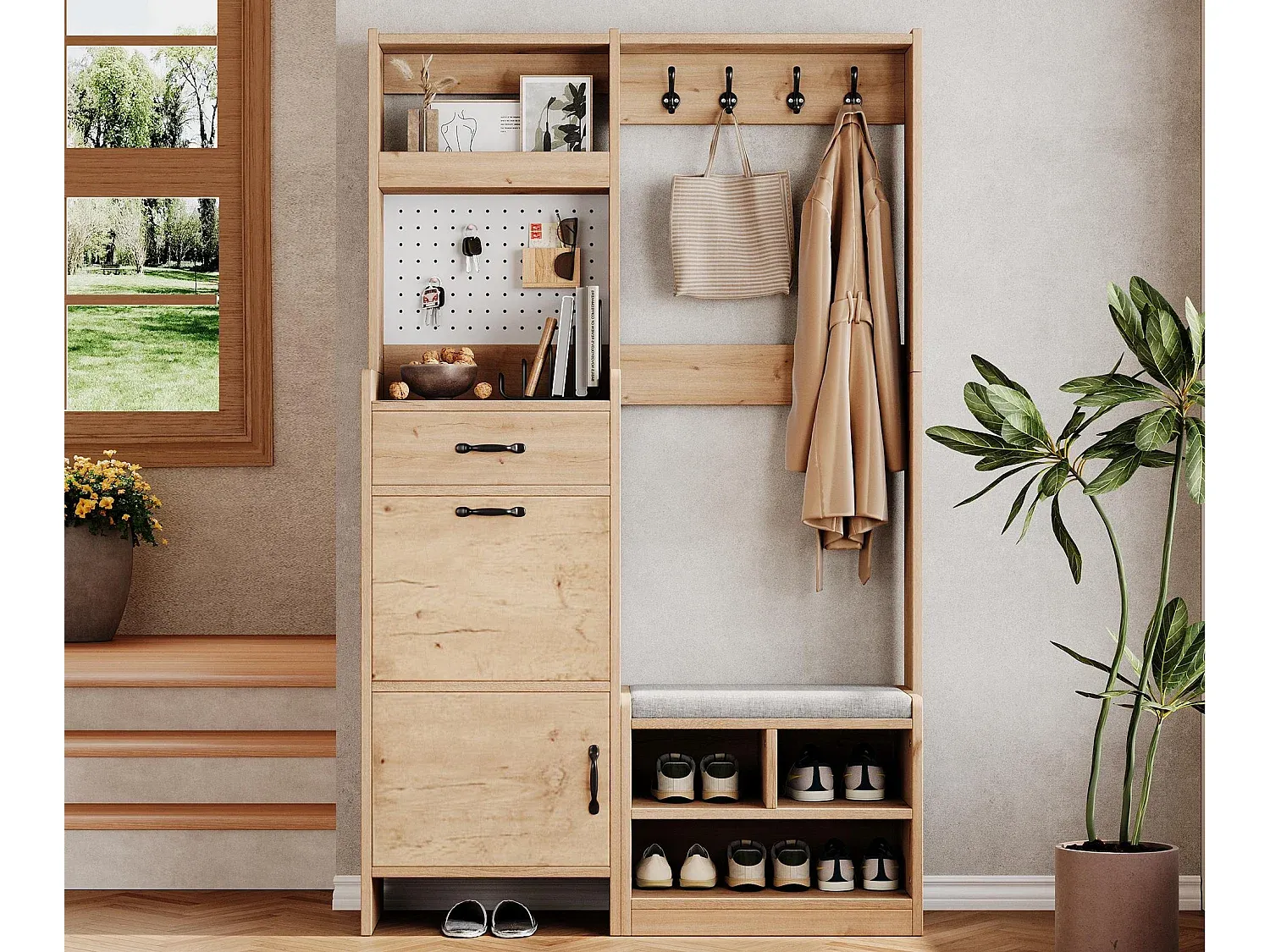 Wohnzimmer und Flur,Bereich Flurmöbel und Ordnungshelfer,Garderobe-Nestaviroa