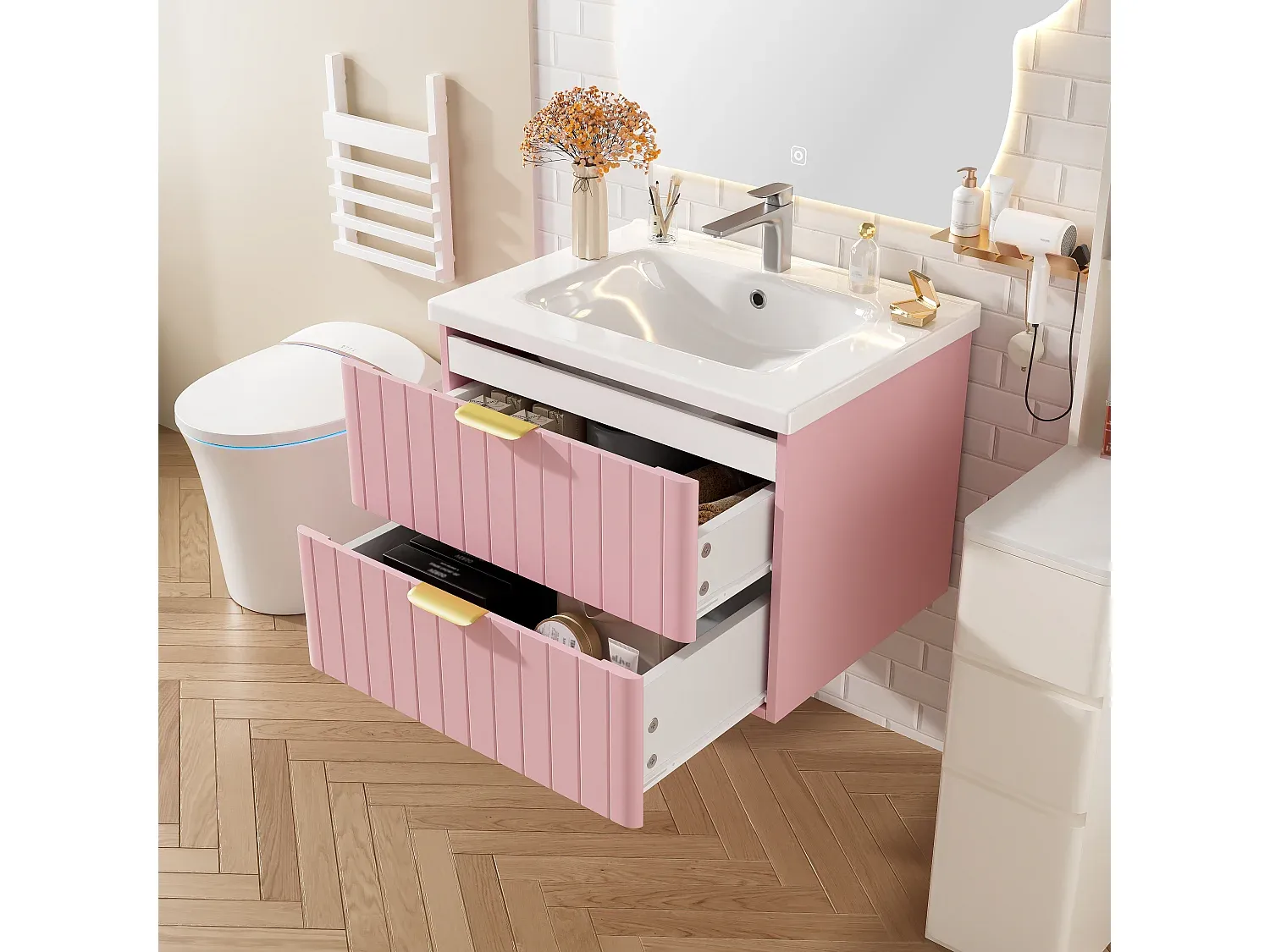 Badezimmer,Bereich Badezimmermöbel,Waschtischplatte (mit Aufsatzwaschbecken)-Nestaviroa