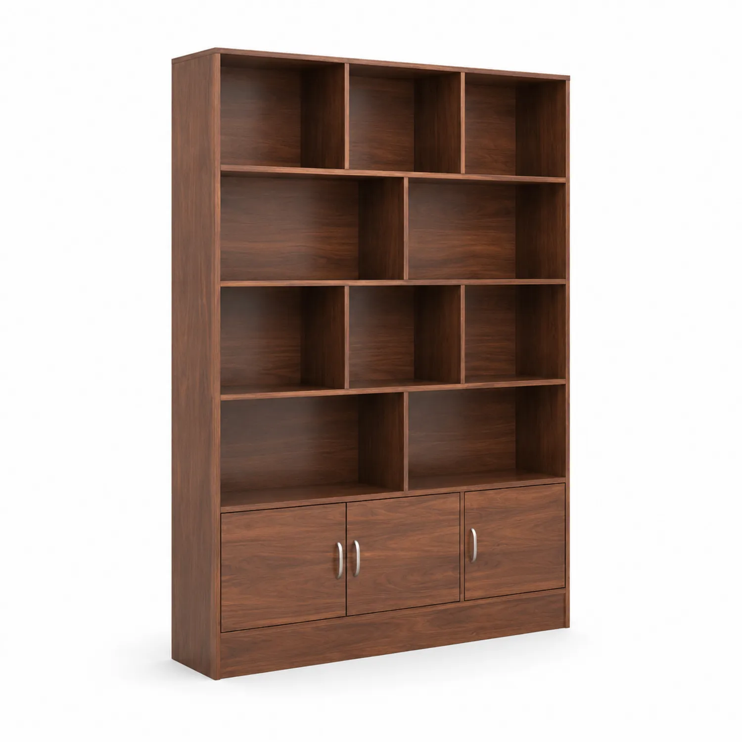 Libreria in legno ingegnerizzato con ante marrone