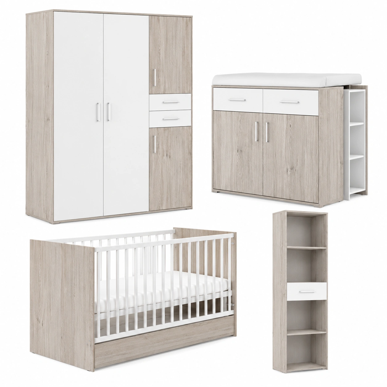 Whsen Mit Babyzimmer Set Isabel 7-tlg. in Nelson Eiche-Urbanfique