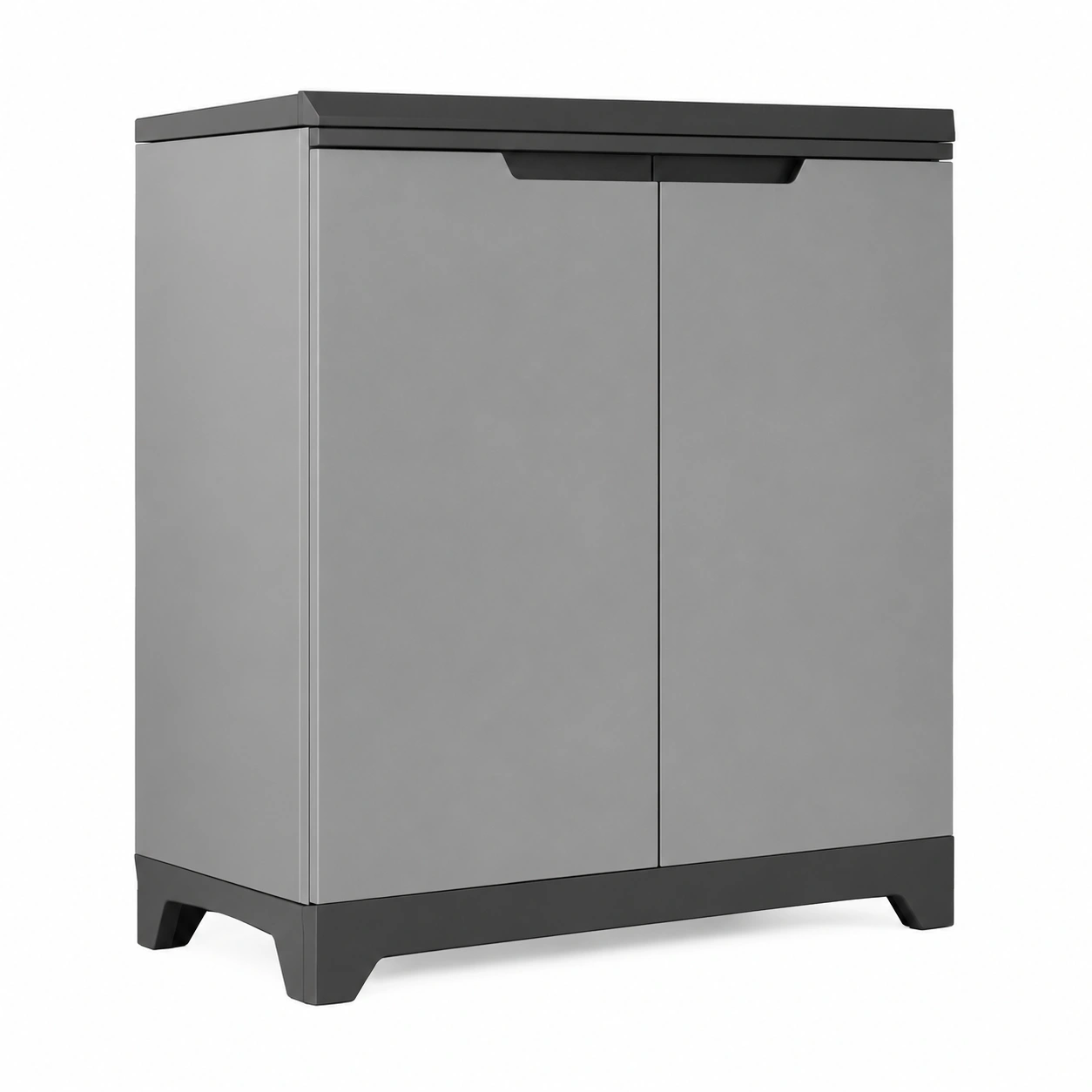 Stilo Niedriger Kunststra mit Verstellboden, 68x39x90cm, Grau/Schwarz/Rot-Urbanfique