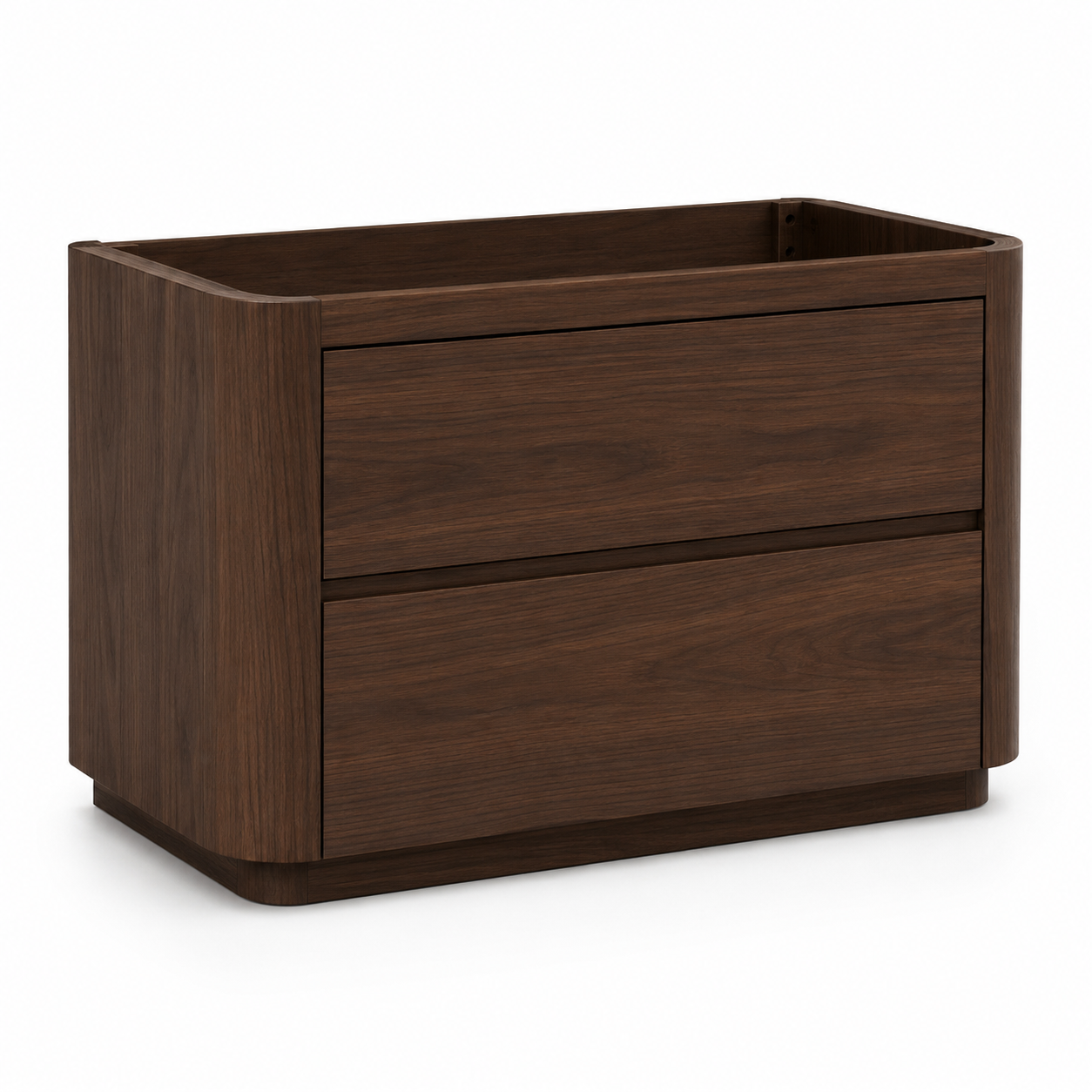 Waschbeckenunterschrank Nussbaum Dunkel 100x46x52 cm mit gerundeten Kanten-lignecasa