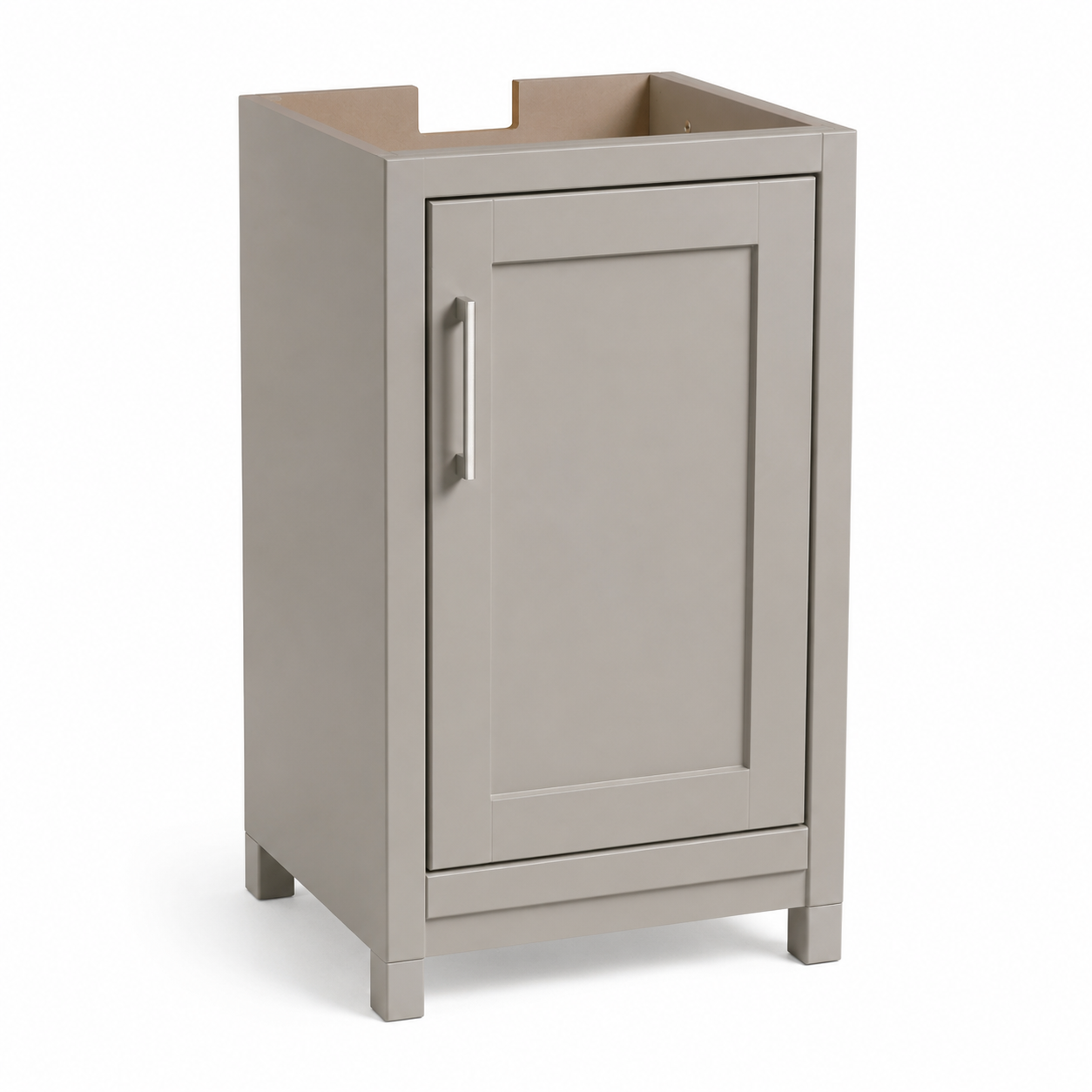 Schmaler Waschbeckenunterschrank Sandgrau 50x35x60 cm für kleine Bäder-lignecasa
