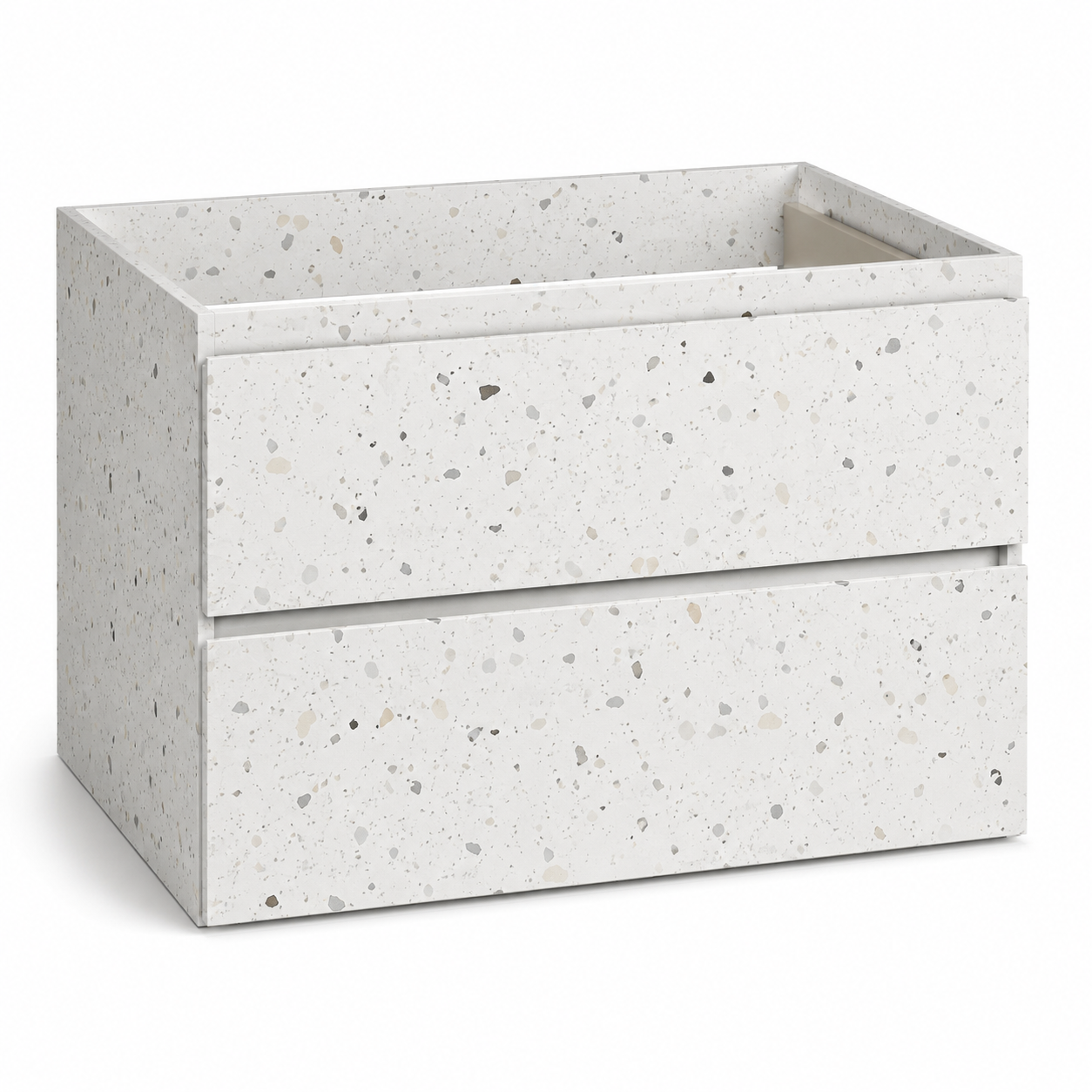 Waschbeckenunterschrank Terrazzo Weiß 90x46x50 cm mit push to open Front-lignecasa