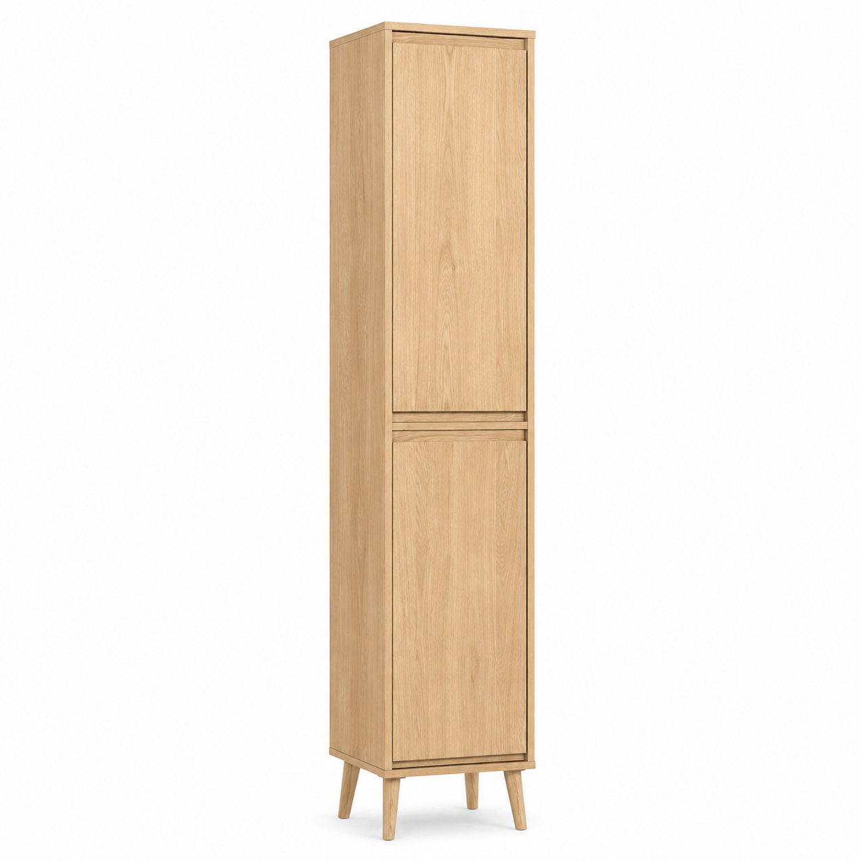 Bad Hochschrank Eiche Natur 45x35x190 cm im skandinavischen Stil