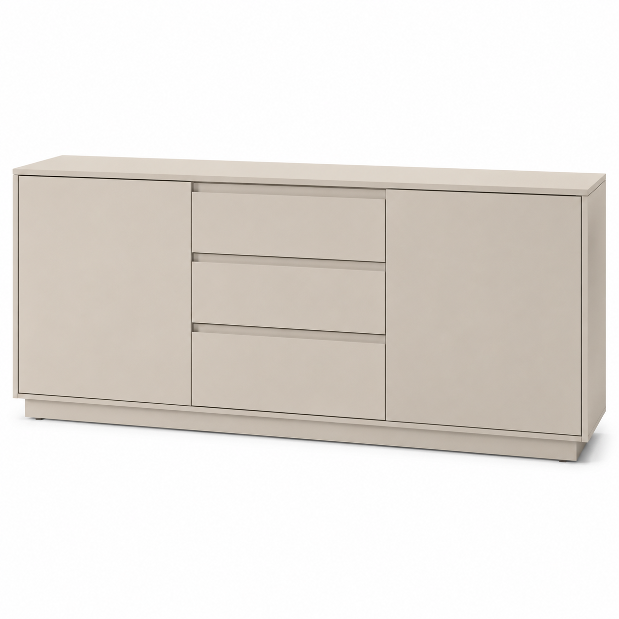 Sideboard Kaschmir Beige 180x40x80 cm mit grifflosen Türen und Auszügen
