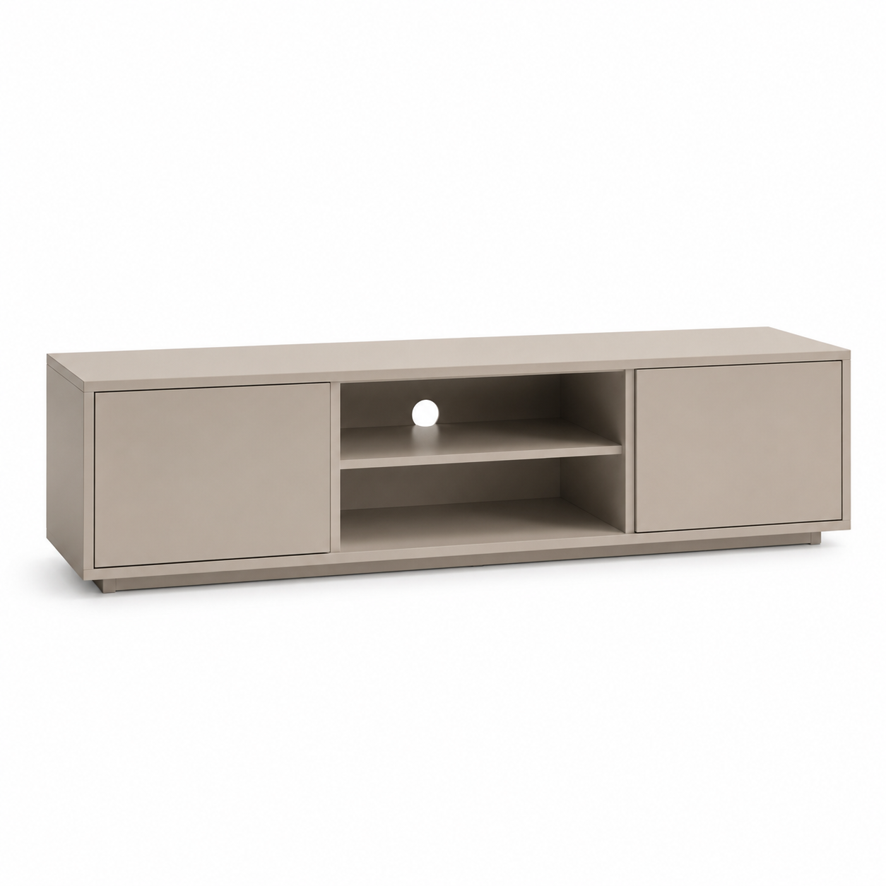 Kompaktes TV Lowboard Sand 140x35x45 cm für kleine Wohnzimmer