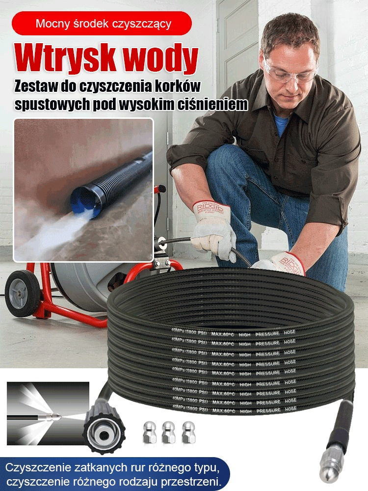 🛠️ Przeciwwybuchowy Wąż Kanalizacyjny | Jednym Ruchem Czyste | 400kg Pociągu