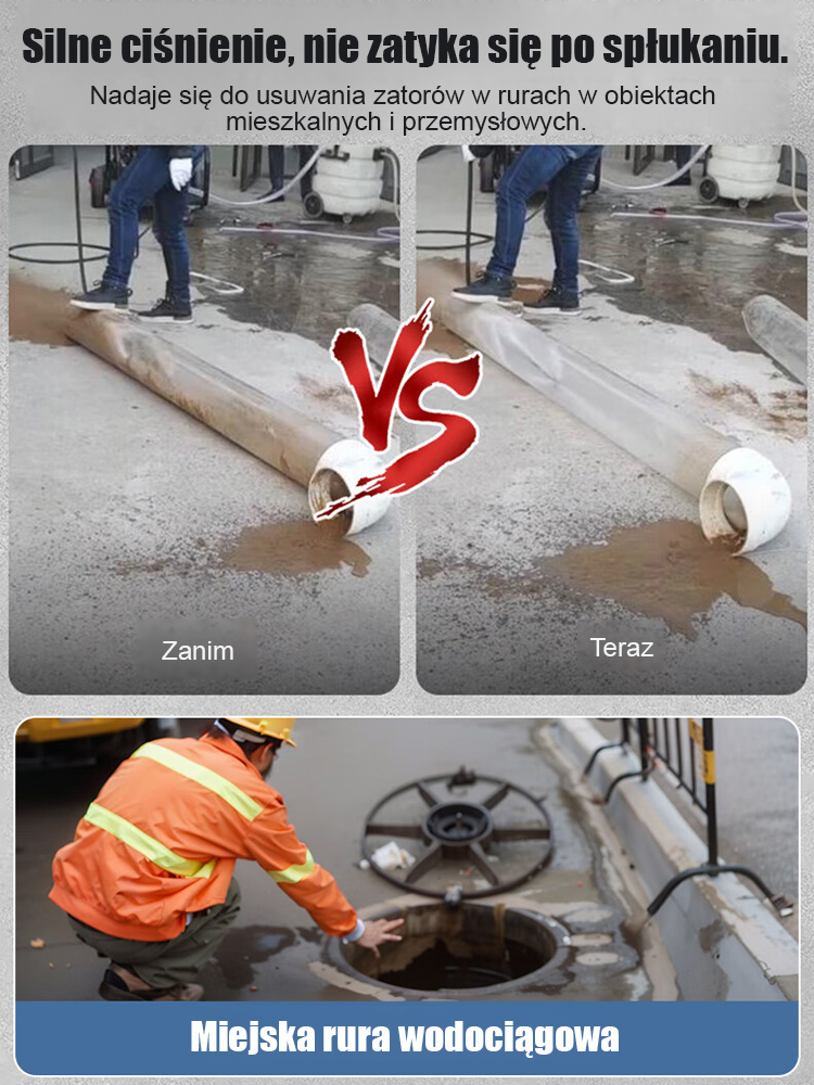 🛠️ Przeciwwybuchowy Wąż Kanalizacyjny | Jednym Ruchem Czyste | 400kg Pociągu