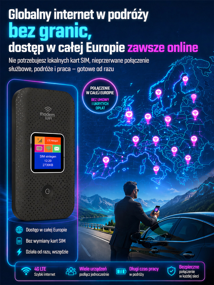 🌐 Przenośny Router WiFi 5G Bez SIM | 🌍 Globalny Zasięg i 🔋 Bateria 10h | 📦 Płatność przy Odbiorze + 🚚 Darmowa Dostawa