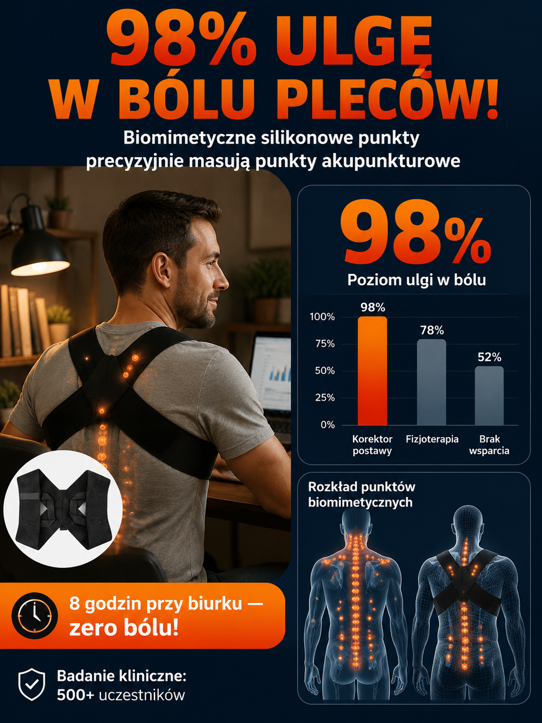 Dyskretny Pas Korygujący Postawę - Do Pracy przy Biurku (-50% OFF)